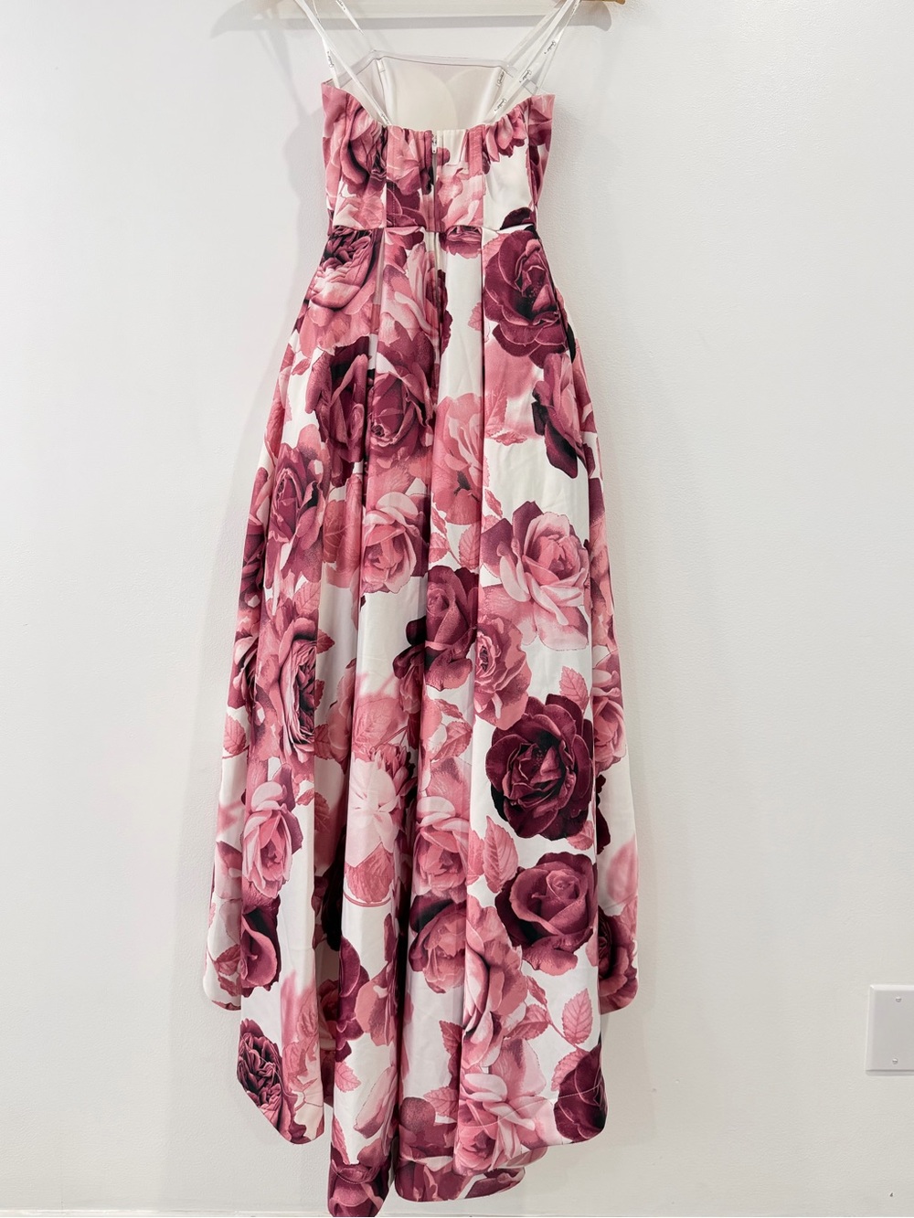 Speechless Floral High-Low Pink Rose Strapless Dress 0 - Picture 8 of 11